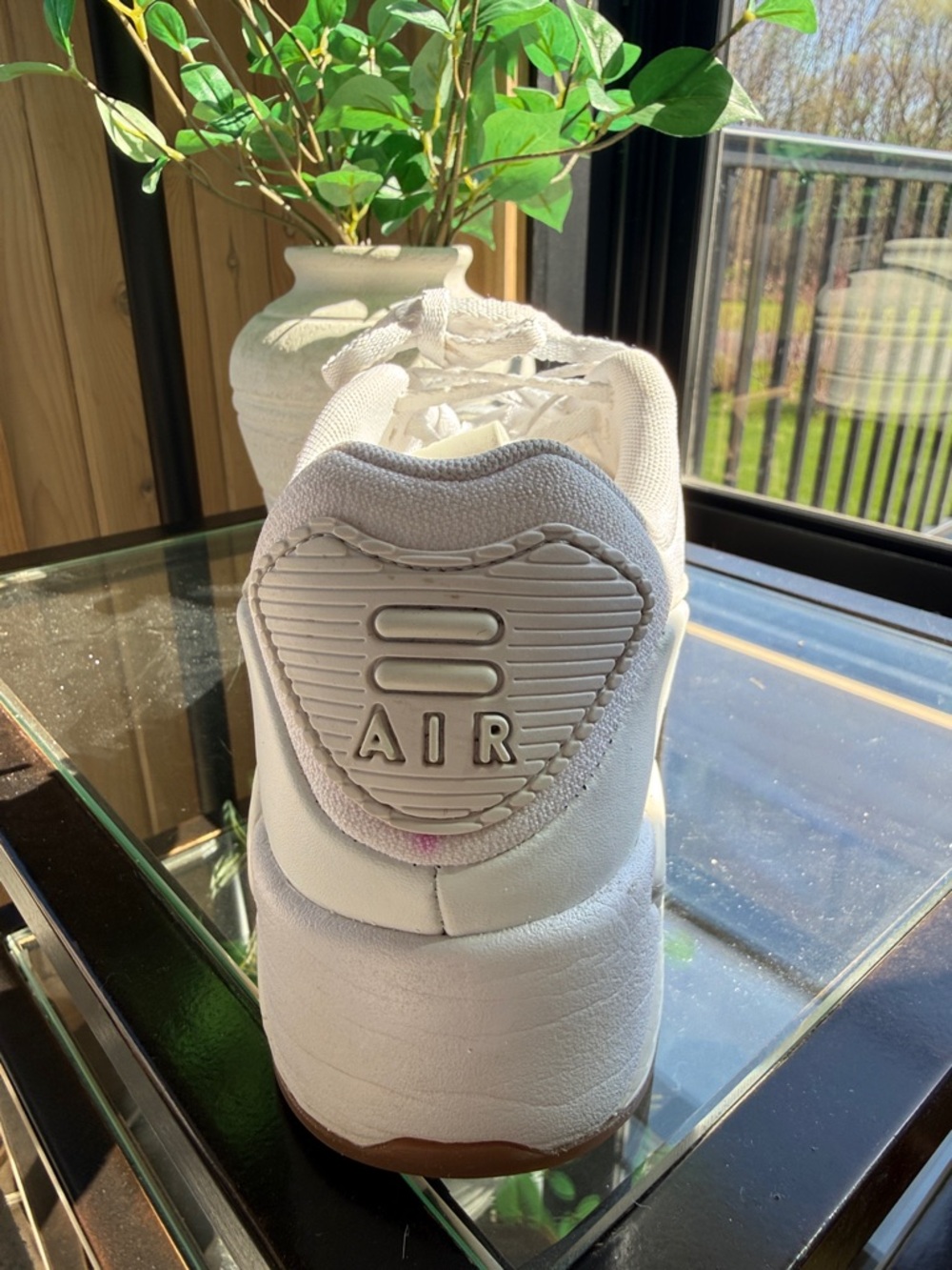 Nike Women’s Air Cream and White Low-Top Sneakers - Picture 8 of 8